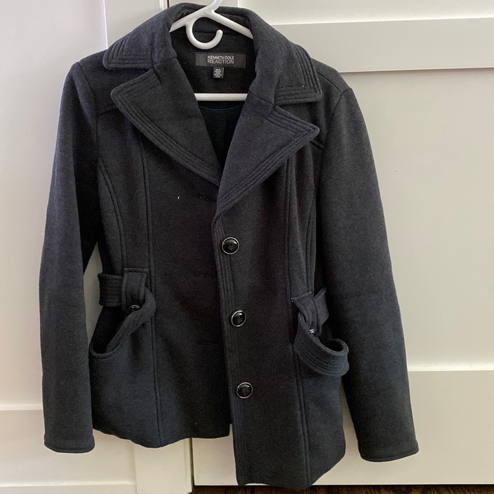 Kenneth Cole Womens Classic Lambswool Peacoat